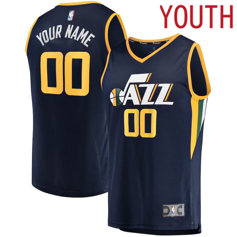 Youth Utah Jazz Fanatics Branded Navy Fast Break Custom Replica NBA Jersey